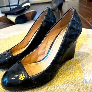 Tory Burch black wedges